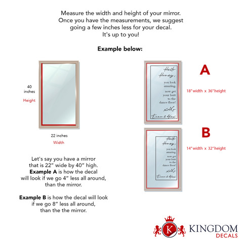 Custom Mirror Wedding Decal | Personalized Wedding Sticker